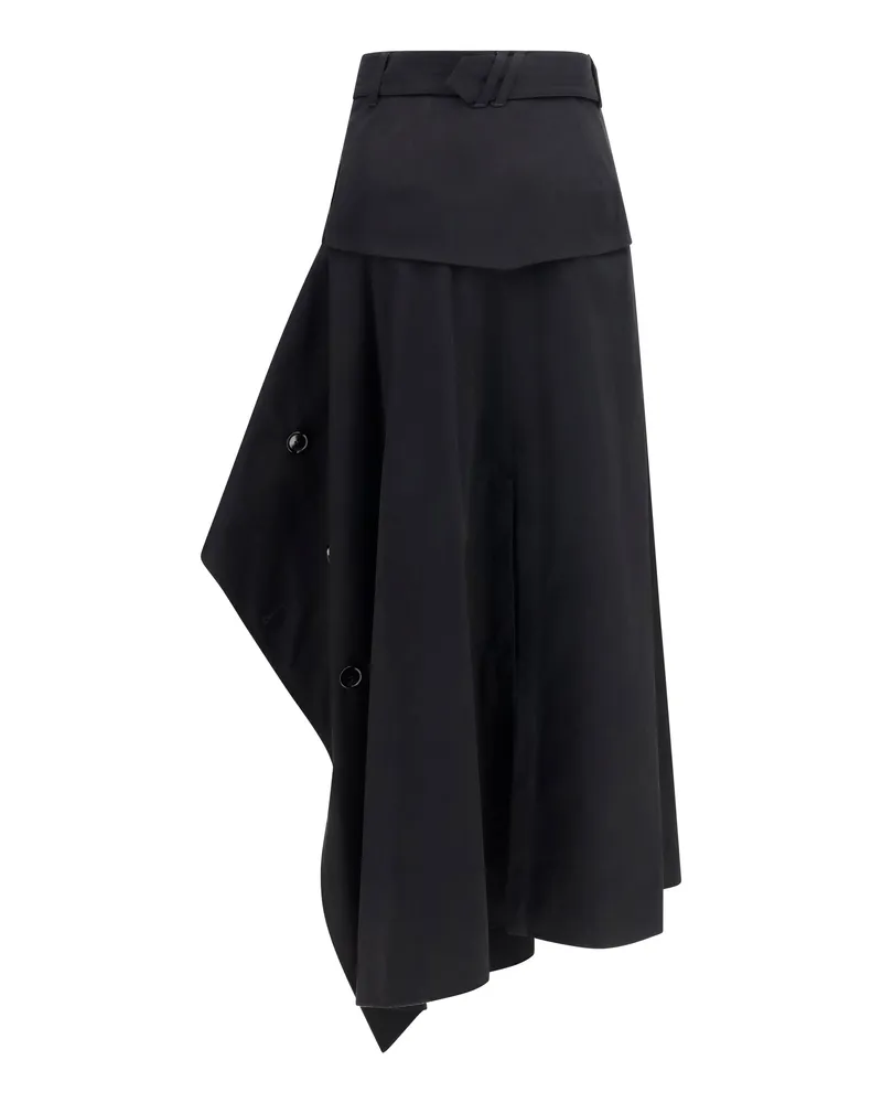 Burberry Women's Skirt Heather Asymmetric Black Cotton Black