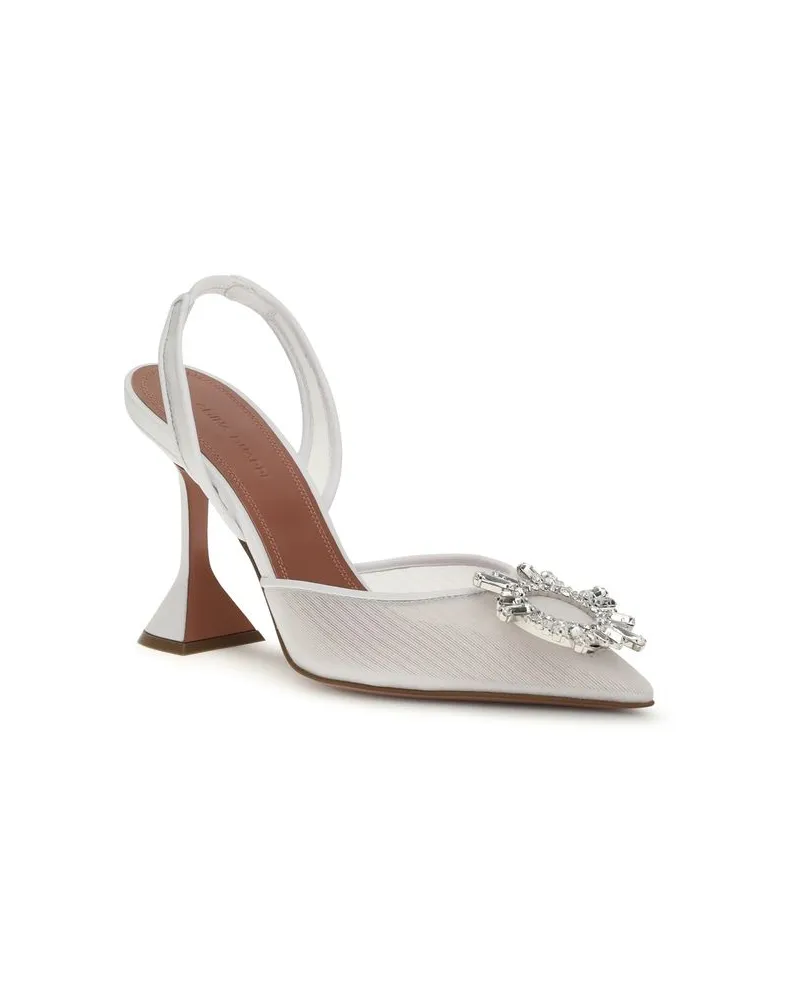 Amina Muaddi Women's White Polyester High Heel Pumps White