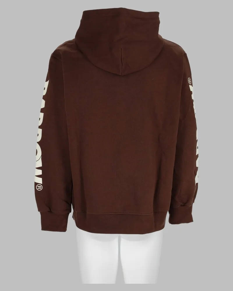 BARROW Logo-Embroidered Cotton Hoodie — Brown Brown