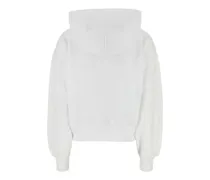Logo-Embroidered Cotton Hoodie — White