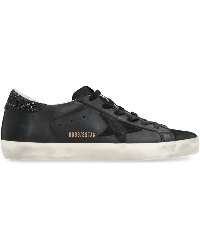 Golden Goose Women's Sneakers Low-Top Leather Black Cotton Trainers Black