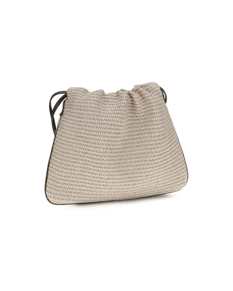 Brunello Cucinelli Women's Bc Duo Shoulder Bag Beige Cotton Polyamide Beige