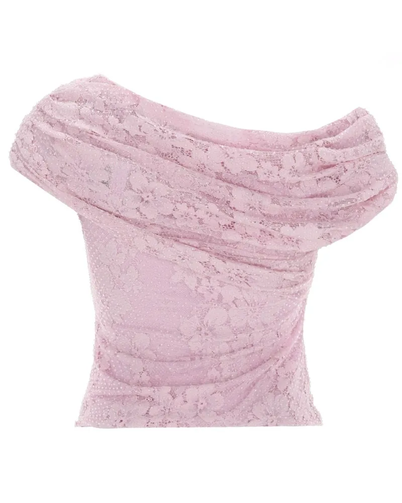 Self-Portrait Lace Blouse — Pink 