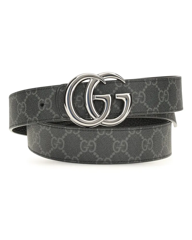 Gucci Men's Belt Gg Marmont Black Leather Black-Black Calf Black/black Black