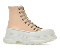 High-Top Canvas Sneaker — Beige