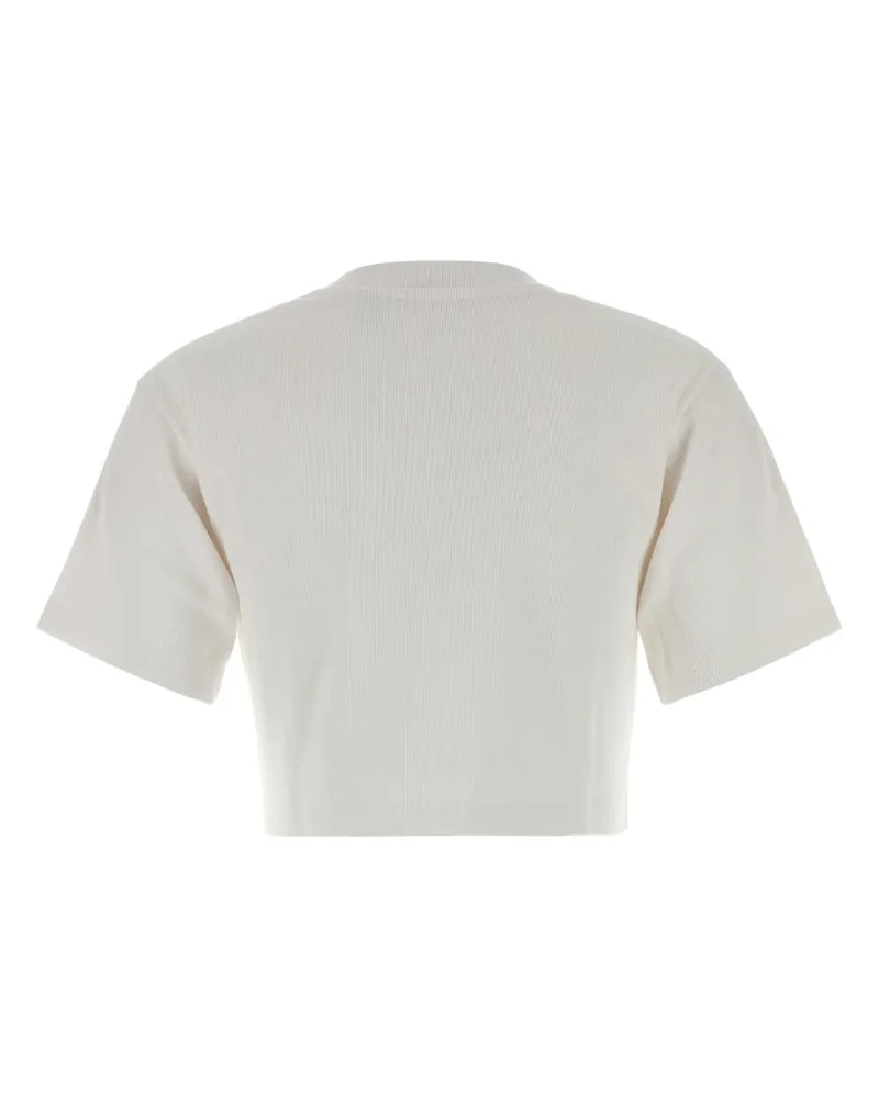 OFF-WHITE Women's Stamp T-Shirt White Cotton Elastane White