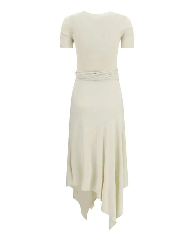 Alaïa Women's Belted Jersey Dress Cream Viscose Cream