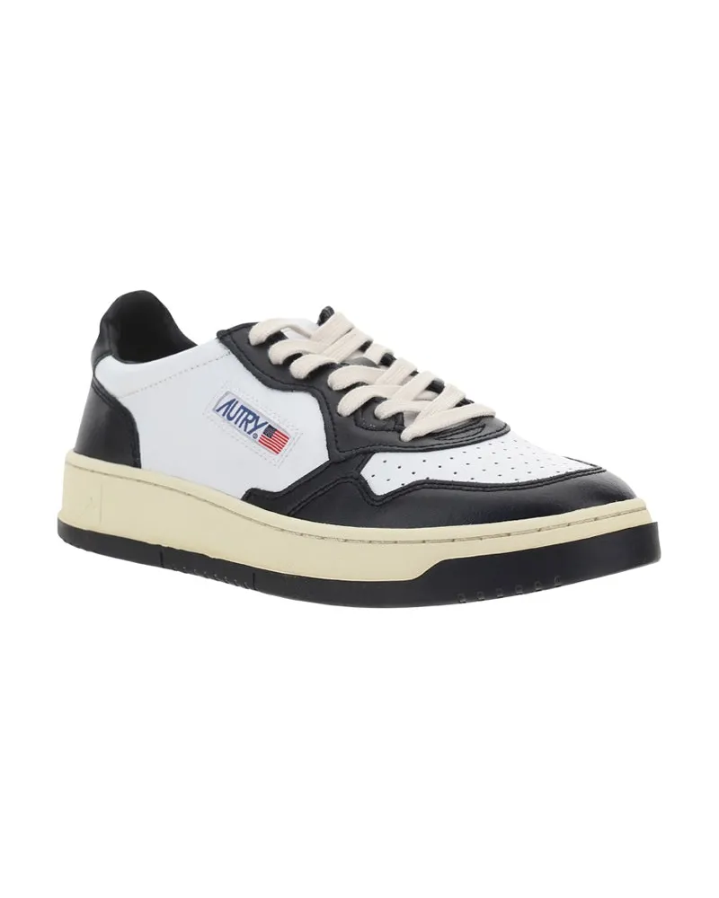 AUTRY Men's Low 01 Sneakers Wht-Blk Wht/blk Multicolor