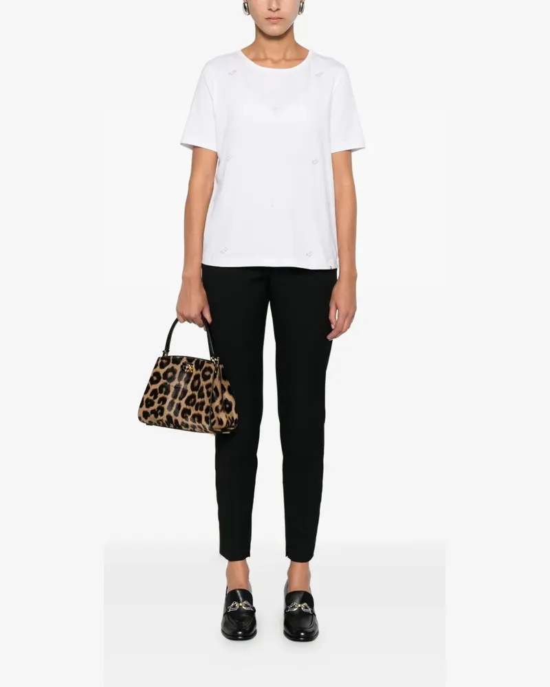 Herno Women Rhinestone-Embellished Short-Sleeve T-Shirt Aw25 W White