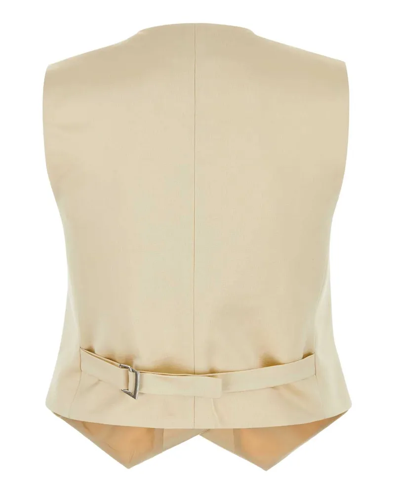 Magda Butrym Women's Cream Cotton Blend Vest Yellow Giacche E Gilet Jacket Cream