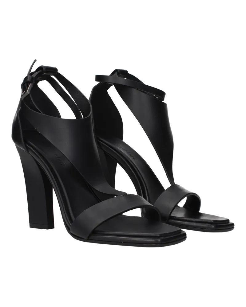 Max Mara Women's Black Leather Stiletto Heel Sandals Black