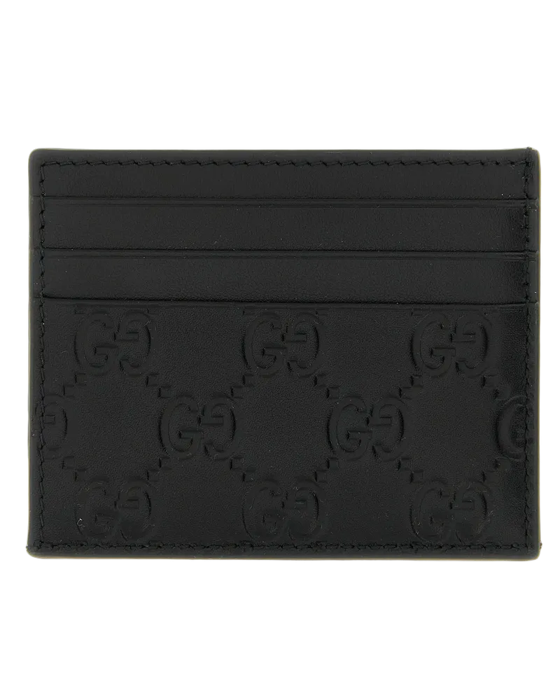 Gucci Men's Black Calfskin Cardholder Accessory Black