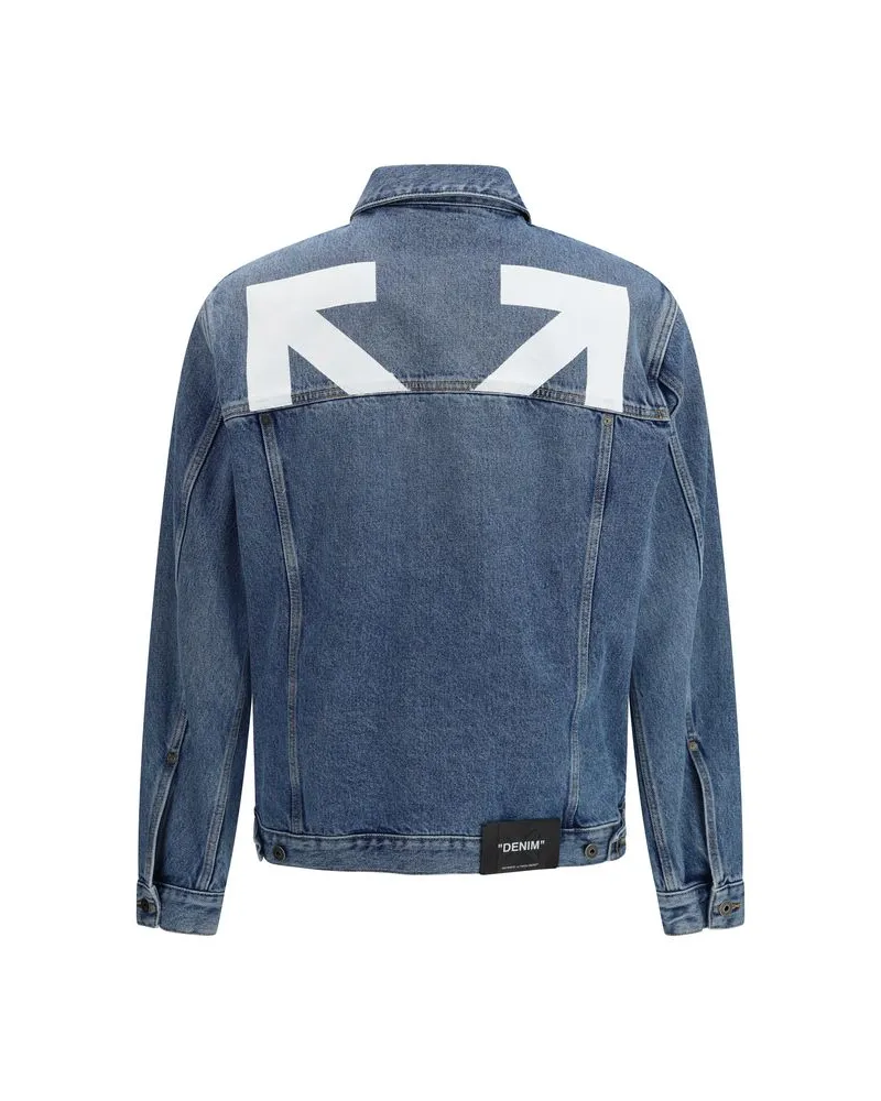 OFF-WHITE Men's Blue Cotton Denim Jacket Clothing Blue