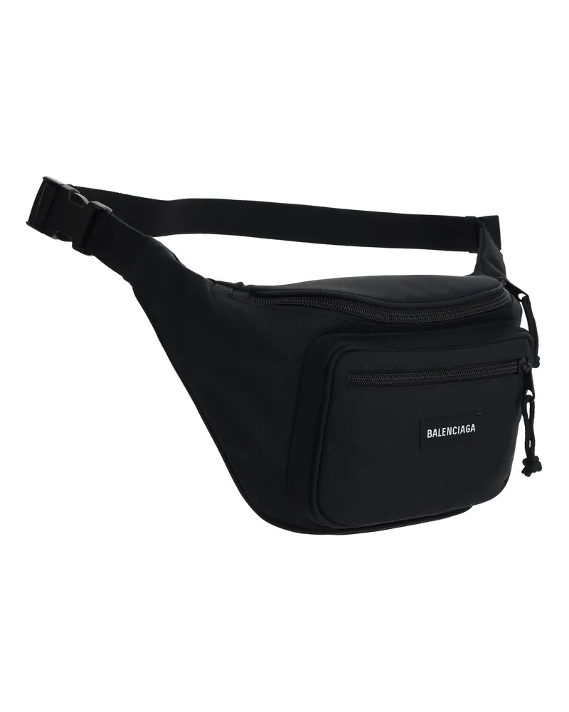 Balenciaga Men's Fanny Pack Explorer Black Nylon-Polyester Clutch Bags Nylon/polyester Black