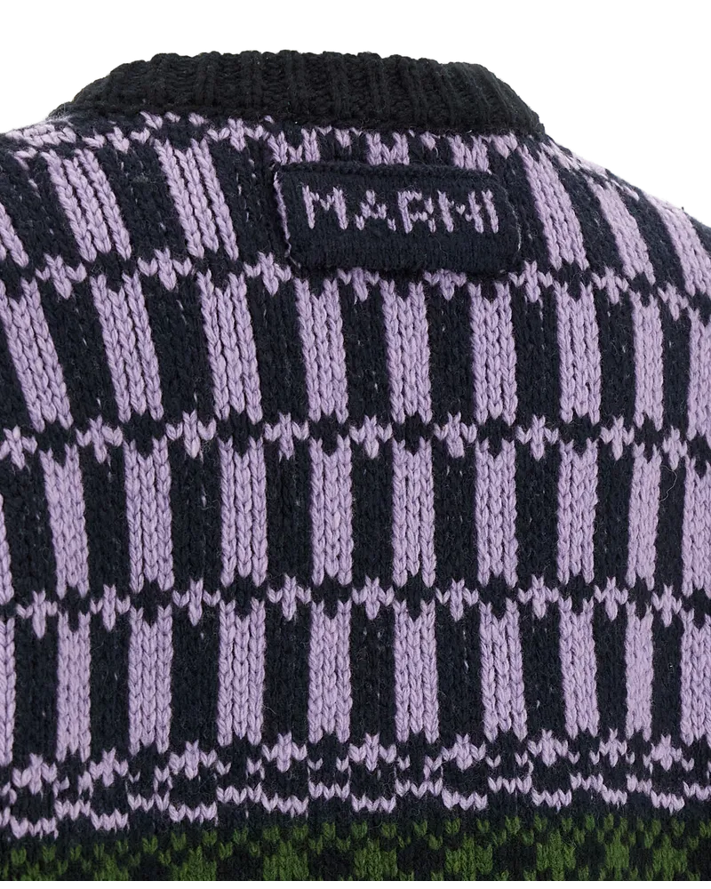 Marni Jacquard Wool Sweater — Multicolor Multicolor