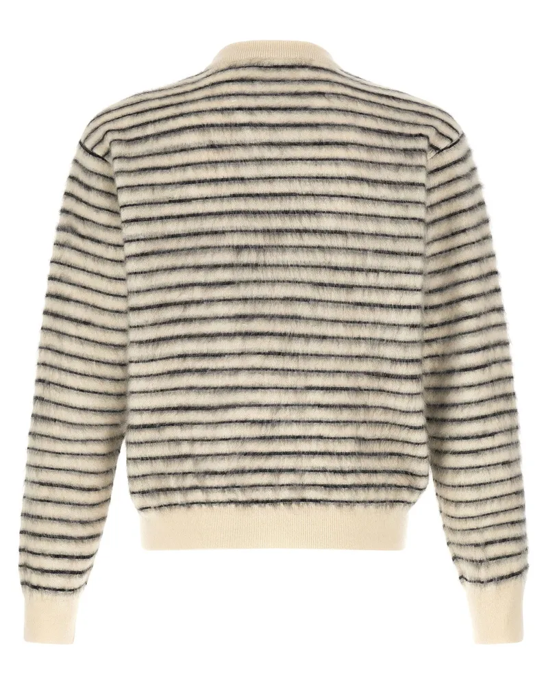 Tom Ford Brushed Striped Mohair-Wool-Silk Sweater — Cream Cream