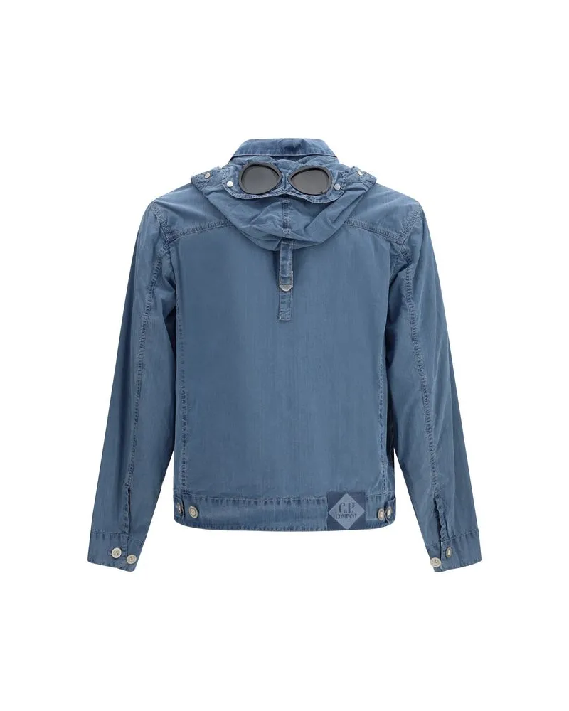 C.P. Company Men Blue Cotton Full-Length Jacket Clothing Blue