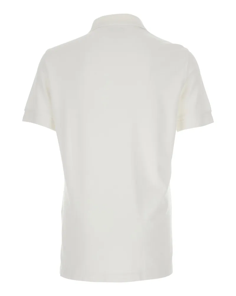 Tom Ford Men's Polo Shirt White Cotton Blend Lyocell T-Shirts And Polos White
