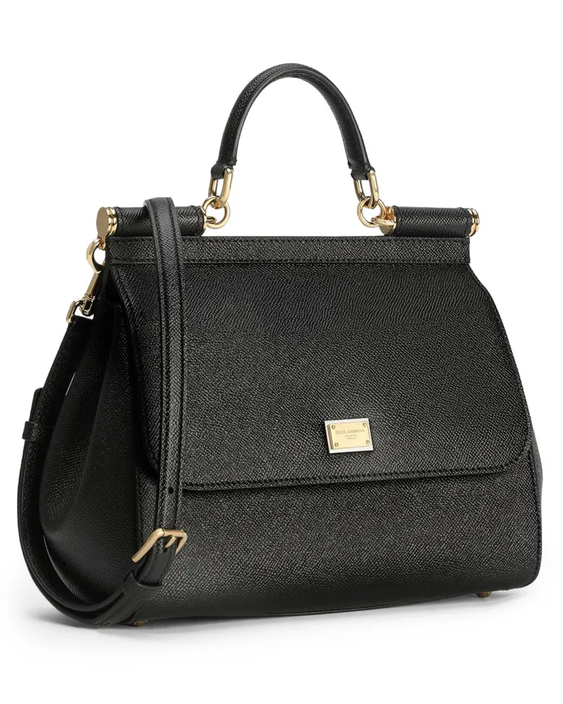 Dolce & Gabbana Women's Handbag Sicily Black Shoulder Bags Black