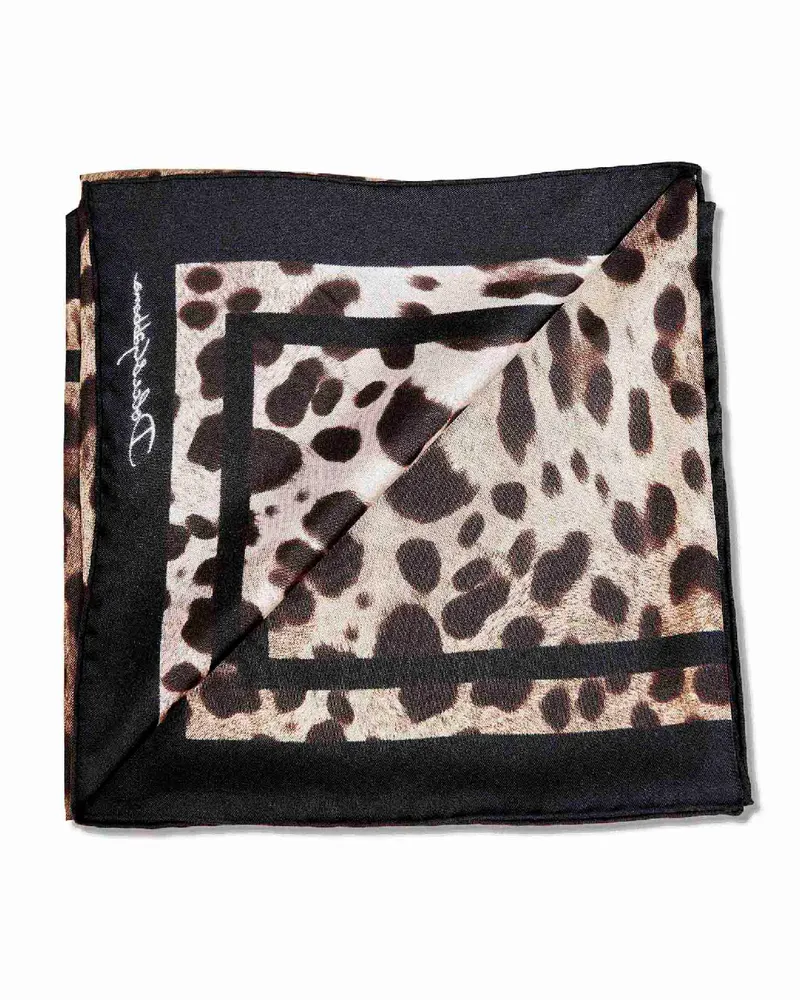 Dolce & Gabbana Women's Silk Scarf Leopard-Print Multicolour Scarfs Multicolor