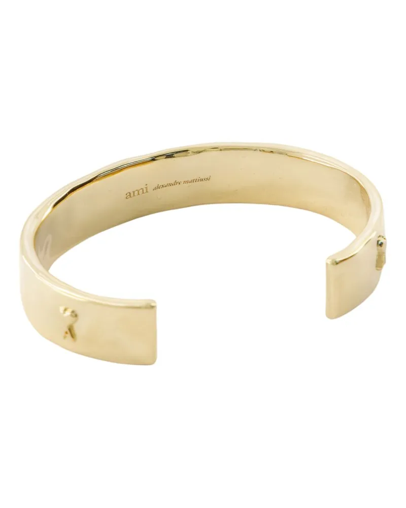 AMI Paris Unisex Hammered Ami De Coeur Bracelet - Paris Metal Gold Jewelry-Watches Bracelets Gold