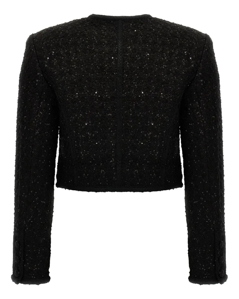 ROTATE Birger Christensen Sequined Bouclé Blazer — Black Black