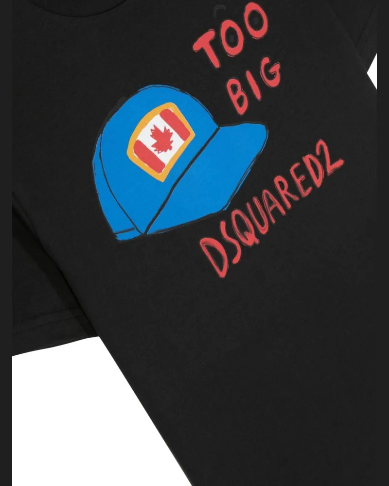 Dsquared2 Hat Print T-Shirt — Black Black