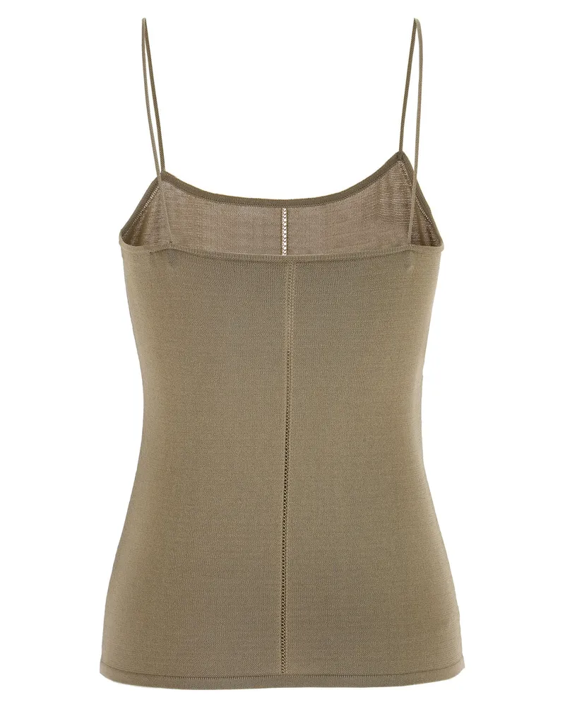 Christophe Lemaire Perforated Viscose Blend Tank Top — Beige Beige
