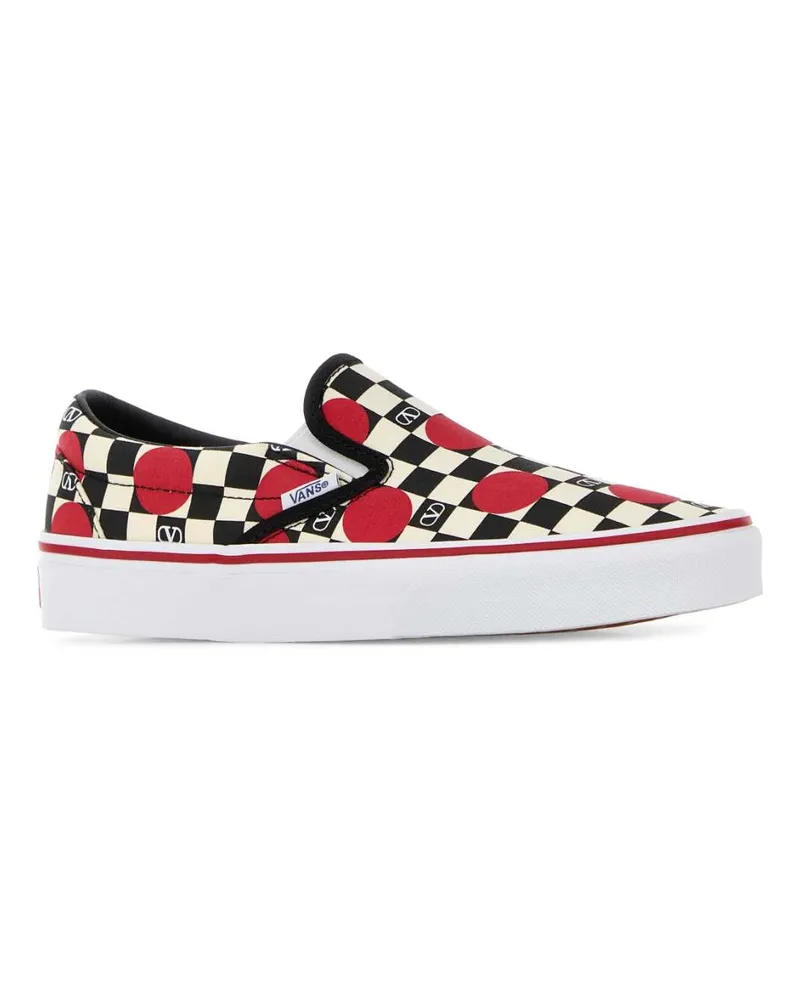 Valentino Garavani Women's Printed Canvas  X Vans Slip-Ons Burronerorougepurnerobiarpmie Cotton Sneaker Multicolor