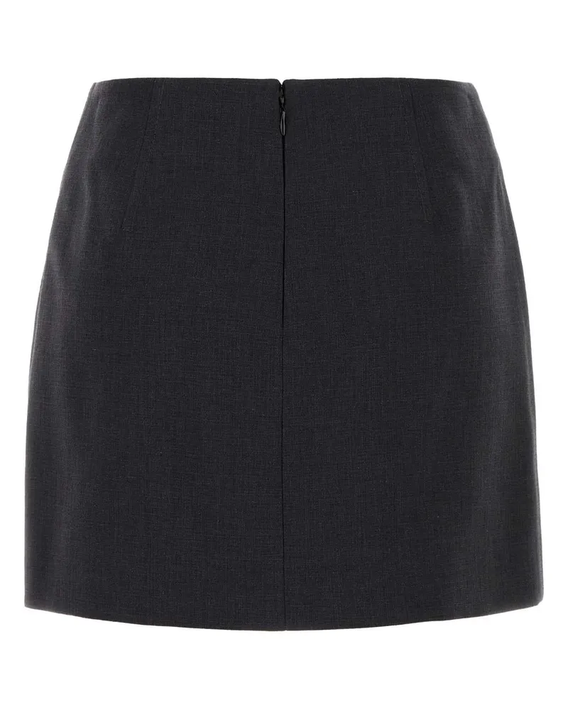 Bottega Veneta Women's Graphite Cotton Blend Mini Skirt Antracite Gonne Gray