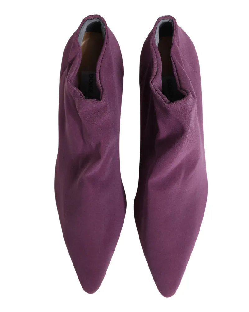 Dolce & Gabbana Women's Shoes Purple Suede Ankle Boots Purple