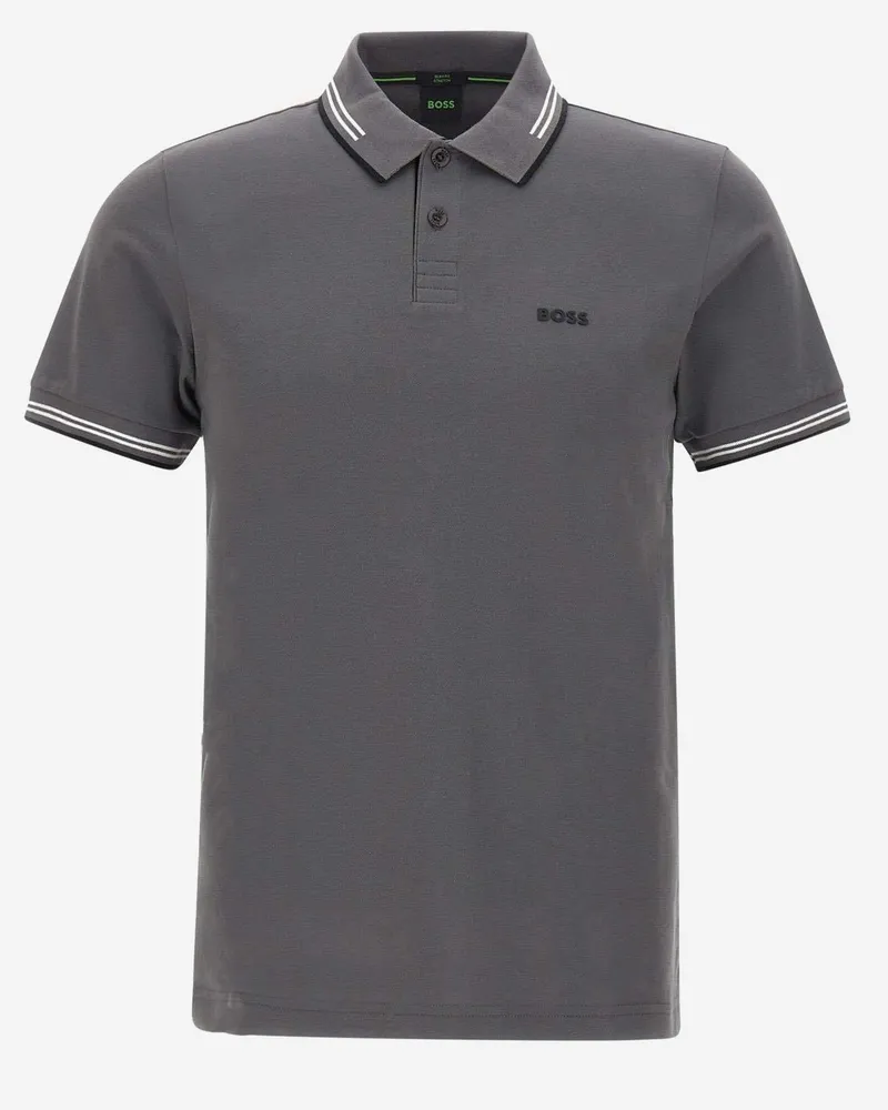 HUGO BOSS Men's Polo Shirt Stretch Cotton Dark Grey T-shirts And Polos 