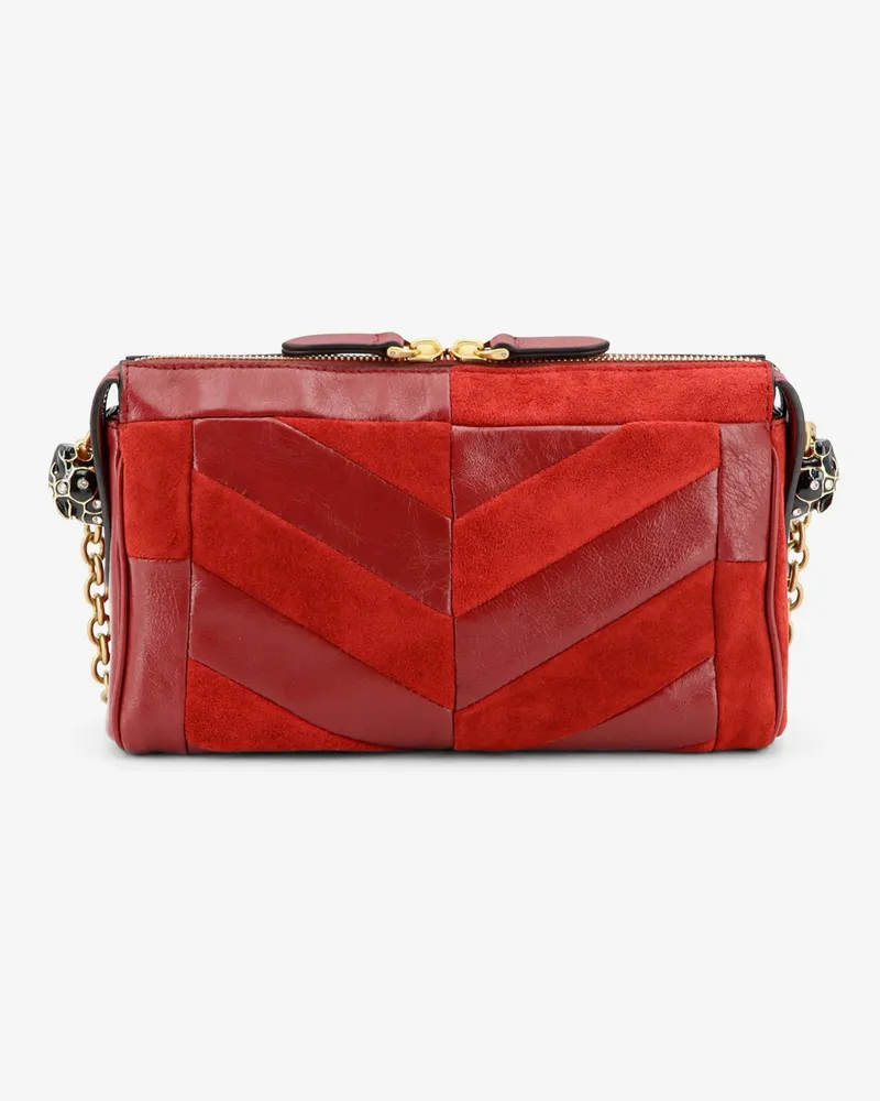 Valentino Garavani Women's Crossbody Bag Panthea Suede & Leather Red Shoulder Red
