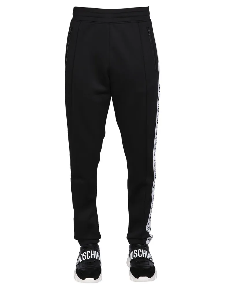 Moschino Elasticated Polyester-Elastane Joggers — Black Black