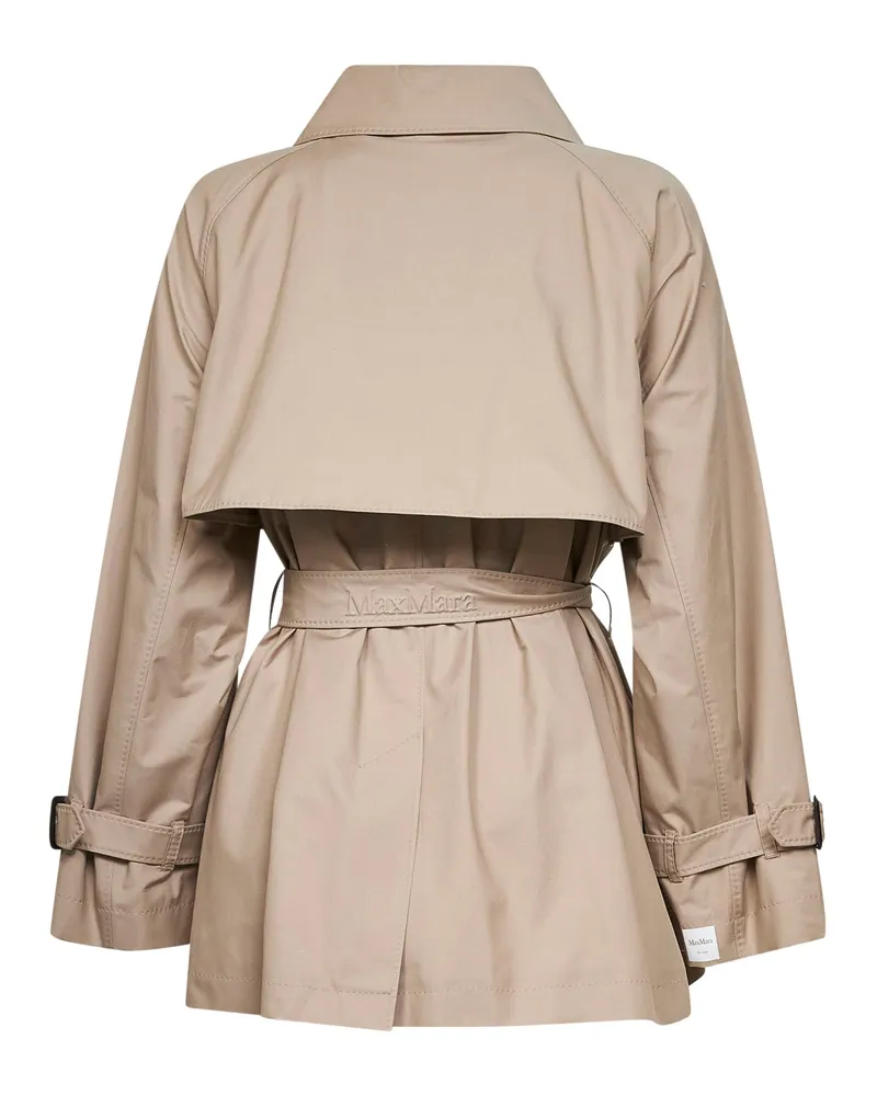 Max Mara Women's Sand Double-Breasted Trench Coat Cotton & Raincoats 