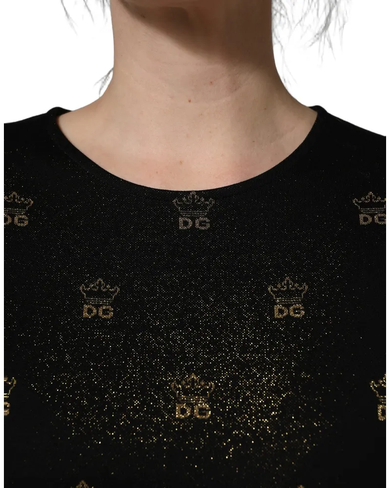 Dolce & Gabbana Women's Black Dg Crown Short-Sleeve Sheath Dress Black