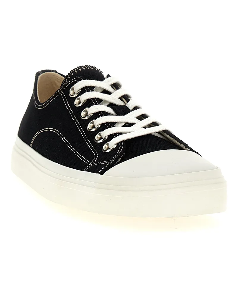 Moschino Women's Black Cotton Low Top Sneakers Black