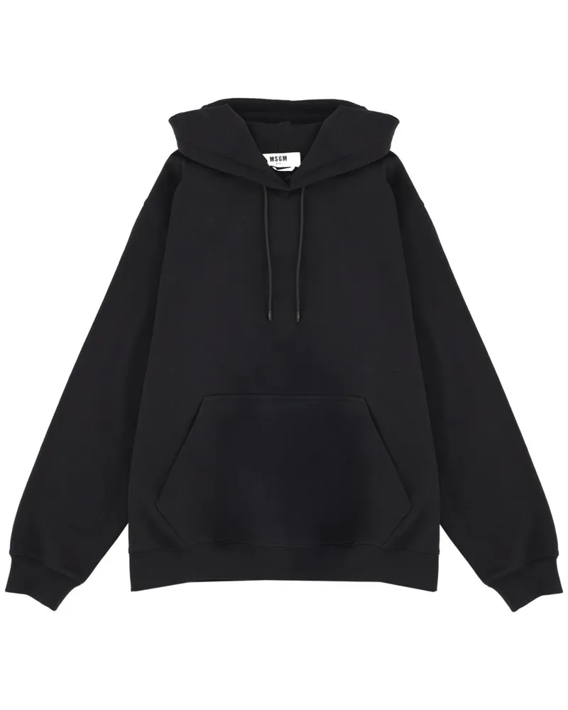 MSGM Logo-Embroidered Cotton Sweatshirt — Black Black