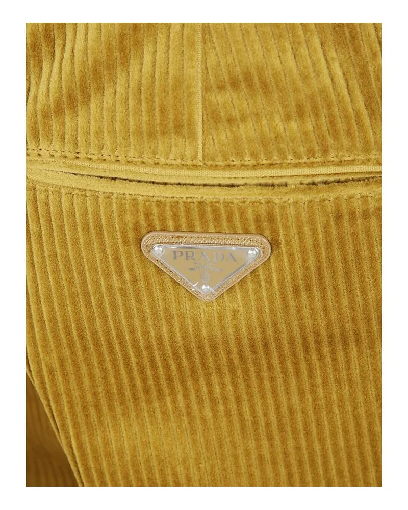 Prada Corduroy Cotton Trousers — Gold Gold