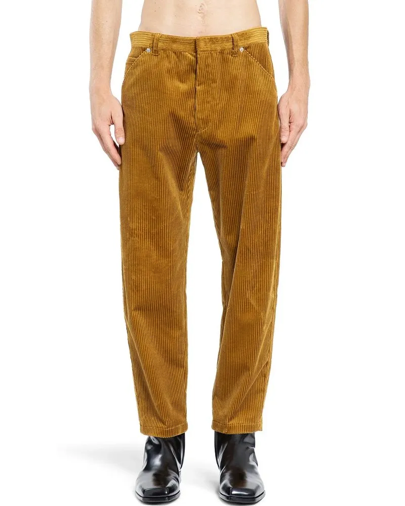 Prada Men's Bicolor Cotton Casual Pants Gold