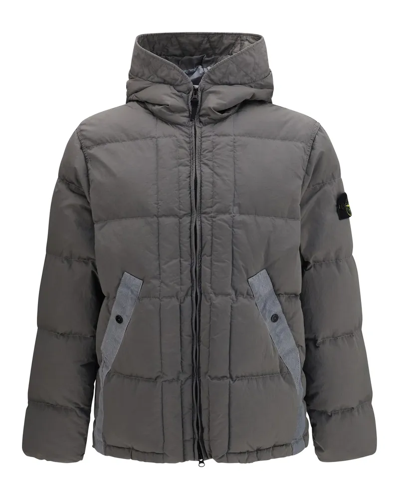 Stone Island Men's Hooded Puffer Jacket Nylon Metal Grey Outer: Polyamide Gray