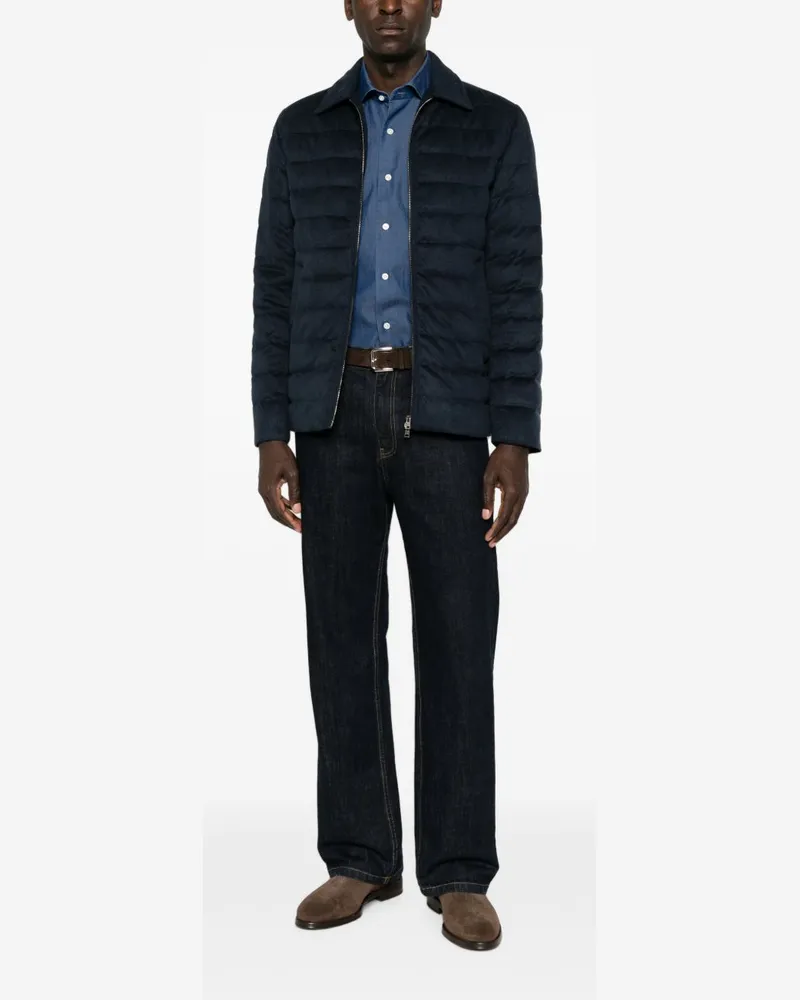 Herno Horizontal Quilted Jacket — Navy Navy
