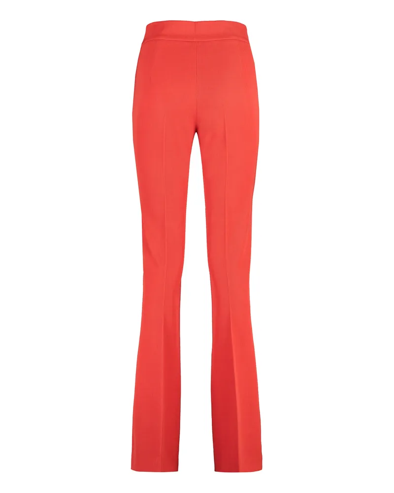 Genny Women's Coral Flared Trousers Elastane Red