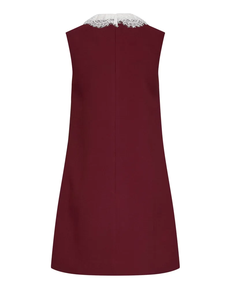 Self-Portrait Women's Mini Dress Crepe Burgundy Polyester Burgundy