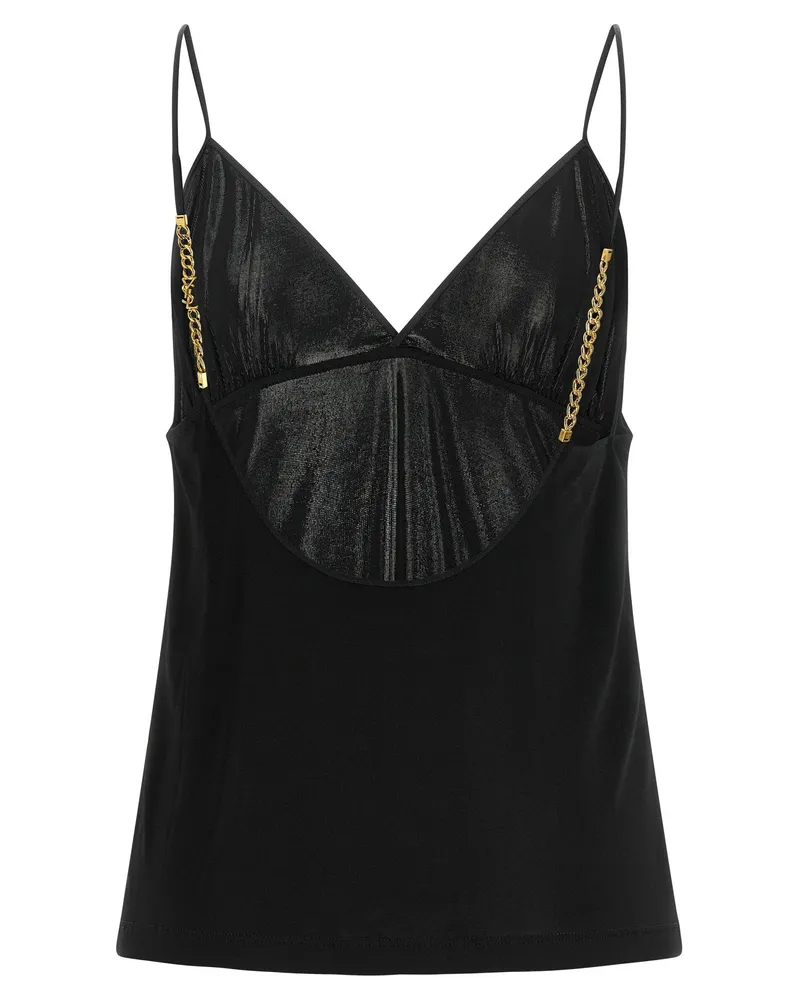 Saint Laurent Cassandre Chain Tank Top — Black Black