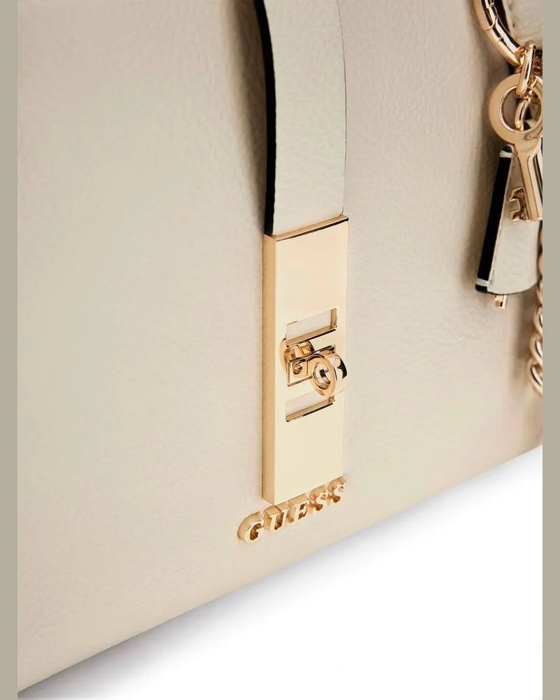 Guess Women's Satchel Bag Off White Polyurethane - Satchel-Bags Beige