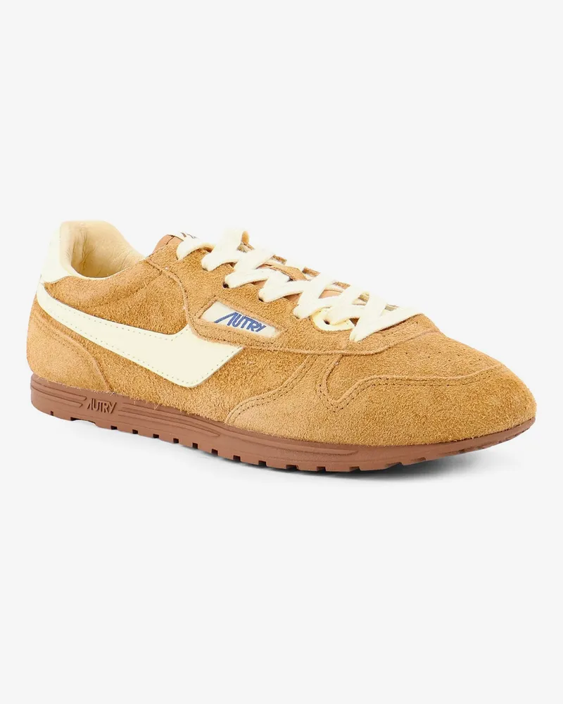AUTRY Women's Sneakers Windspinsuede Beige Suede Trainers Beige