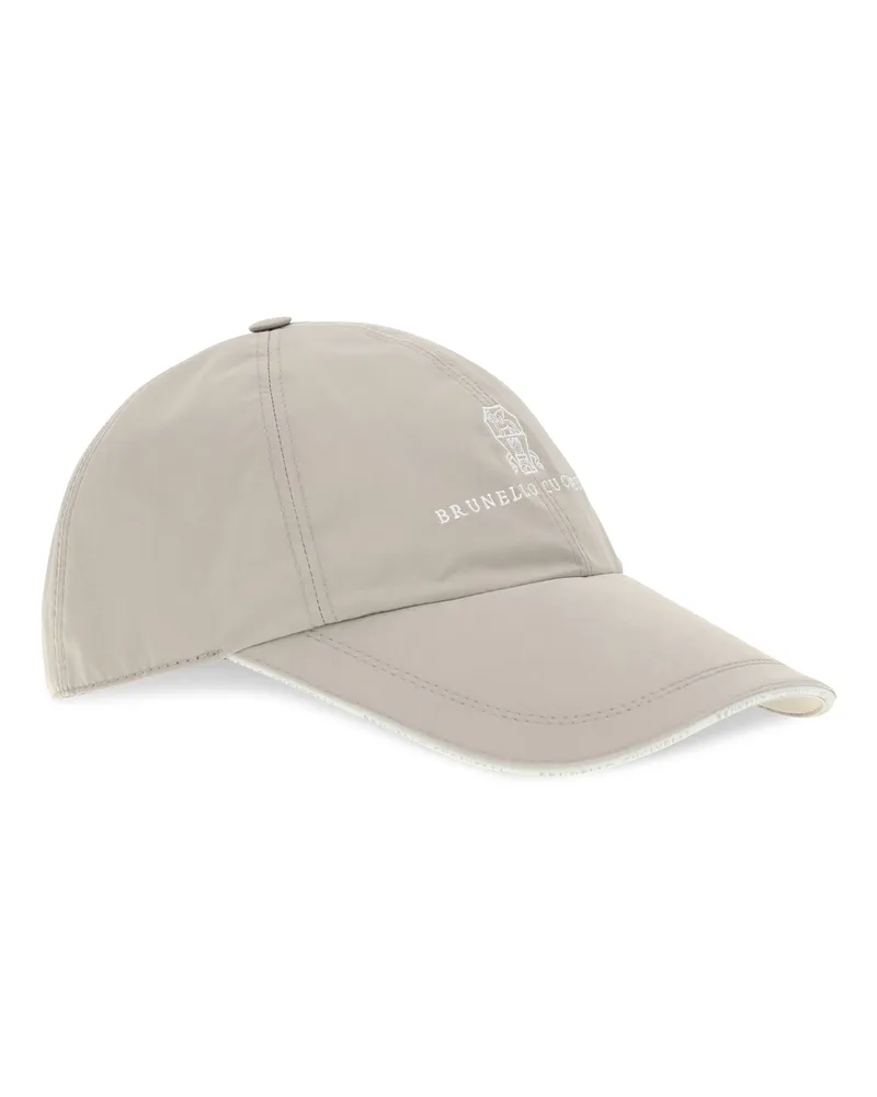 Brunello Cucinelli Men's Baseball Cap New Kaki+perla Polyester; Polyamide Hats E Hairbands Beige
