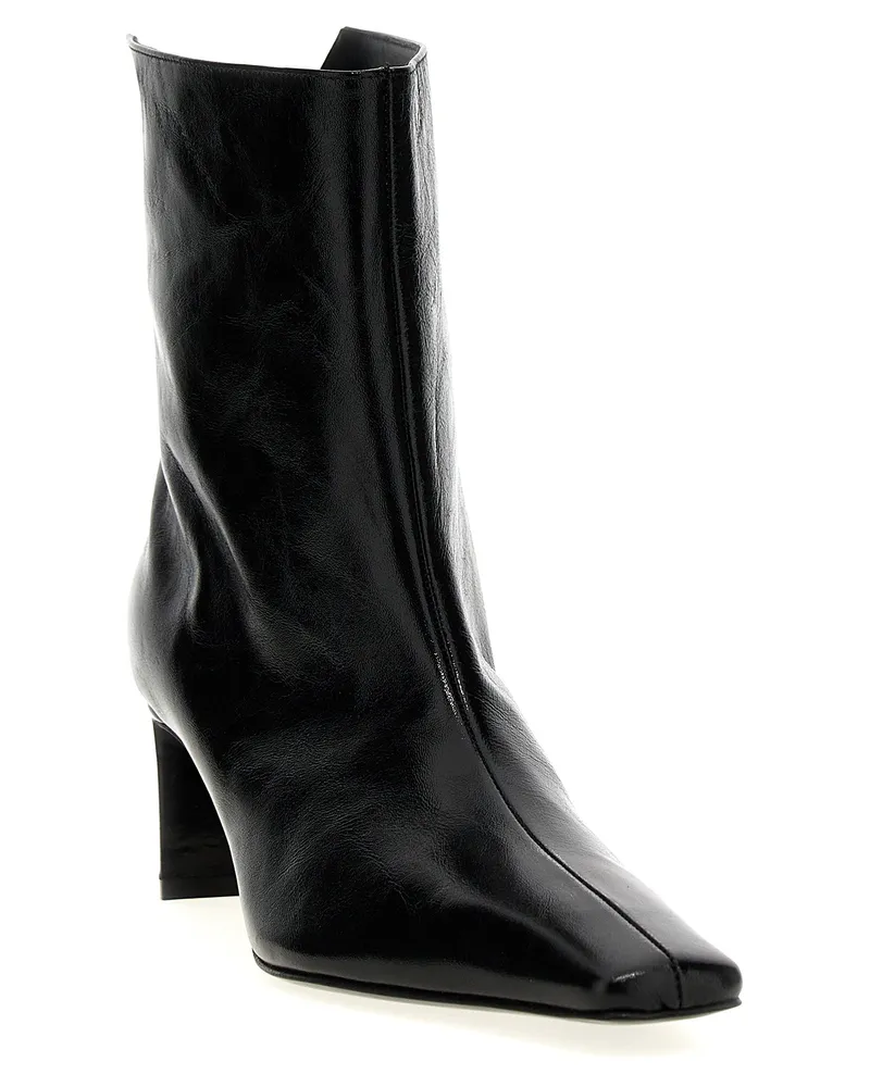 KHAITE Women's Black Calfskin Ankle Boots Black