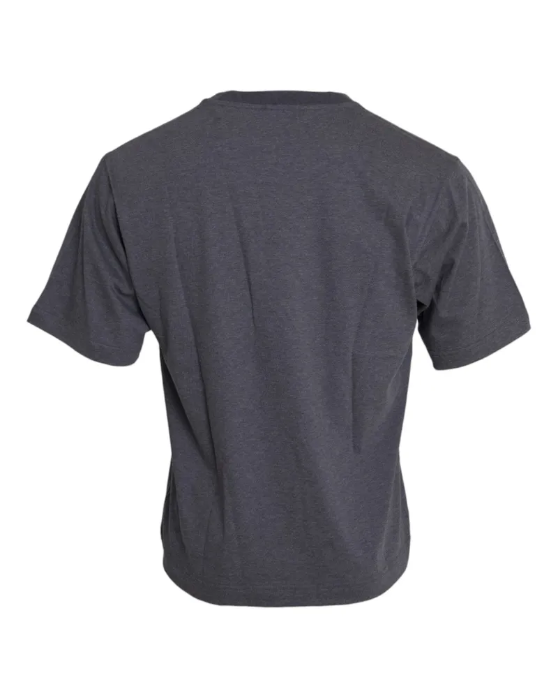Dolce & Gabbana Men's Gray Cotton Round Neck Short Sleeve T-Shirt Gray